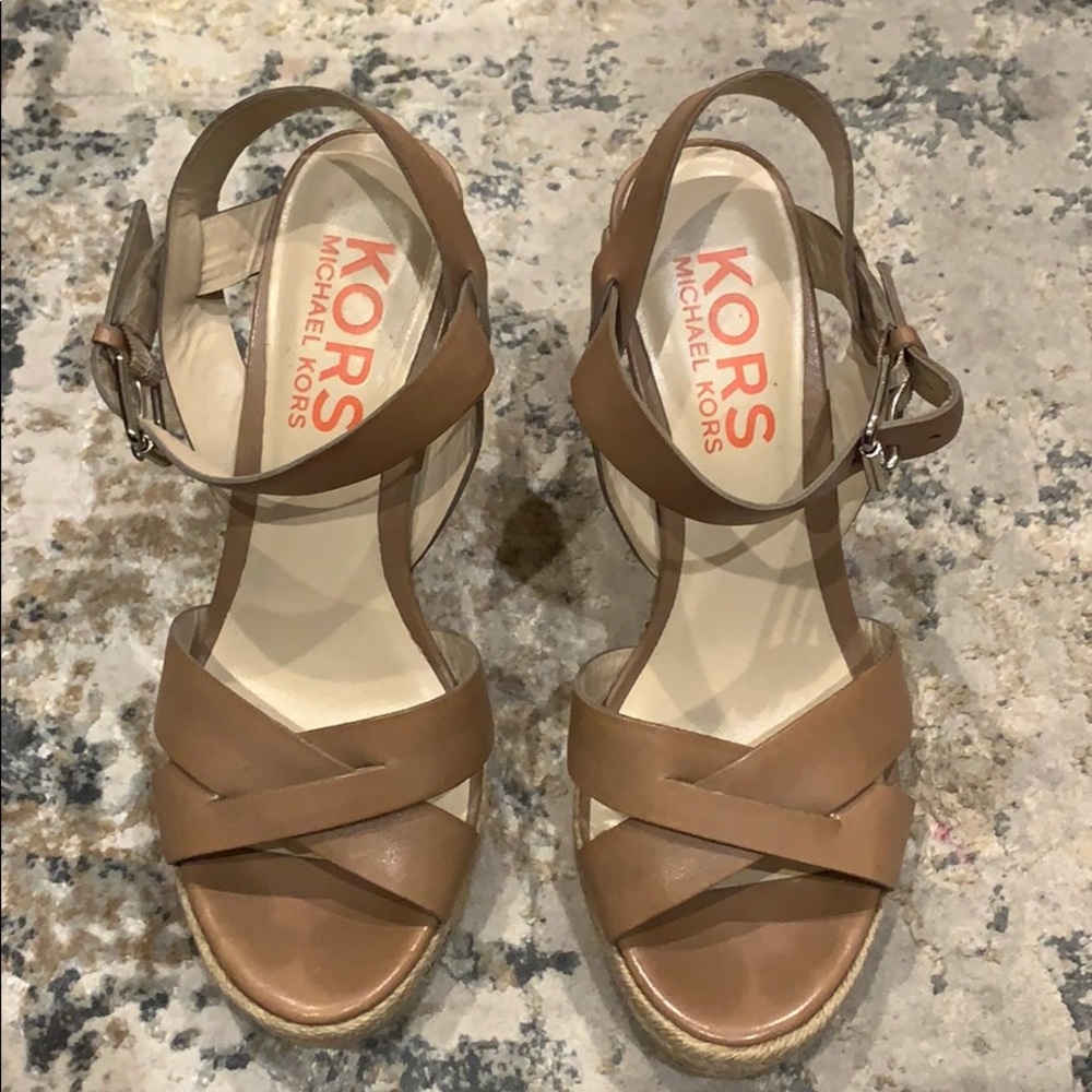 Michael Kors nude wedges with chains